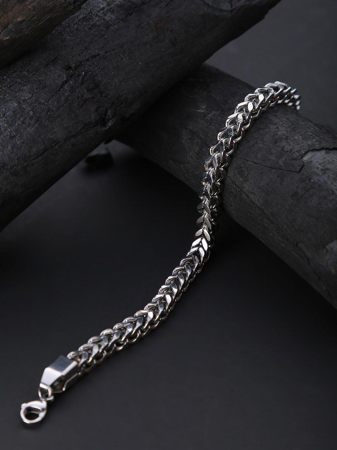 sohi women silver-toned silver-plated link bracelet