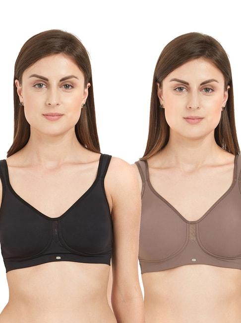 soie multicolor non wired non padded minimizer bra - (pack of 2)
