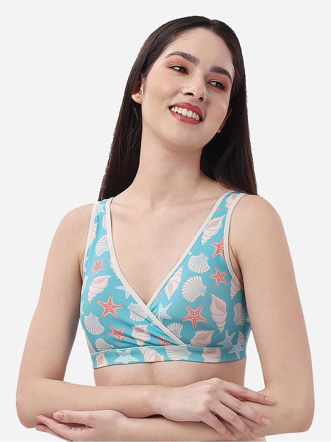 soie non padded non wired printed lounge bra with removable cups