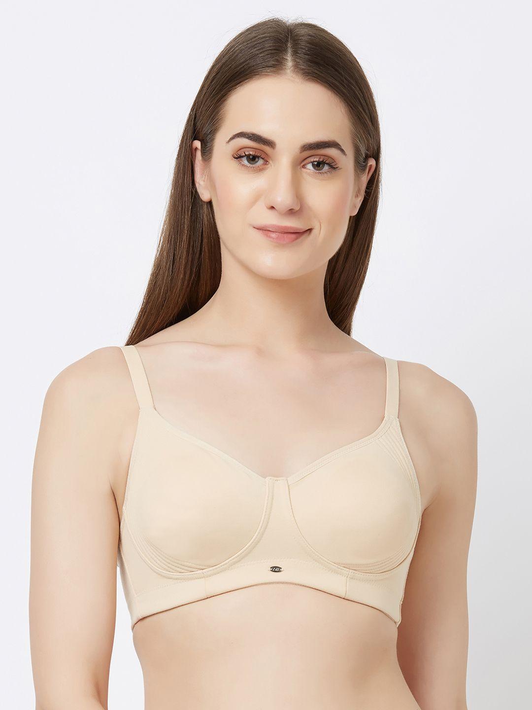 soie nude-coloured solid non-wired non padded everyday bra cb-332nude