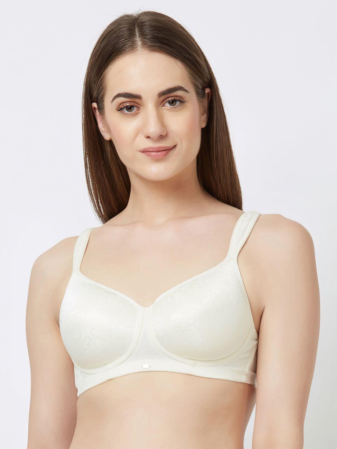 soie off-white solid non-wired lightly padded t-shirt bra cb-126ivory