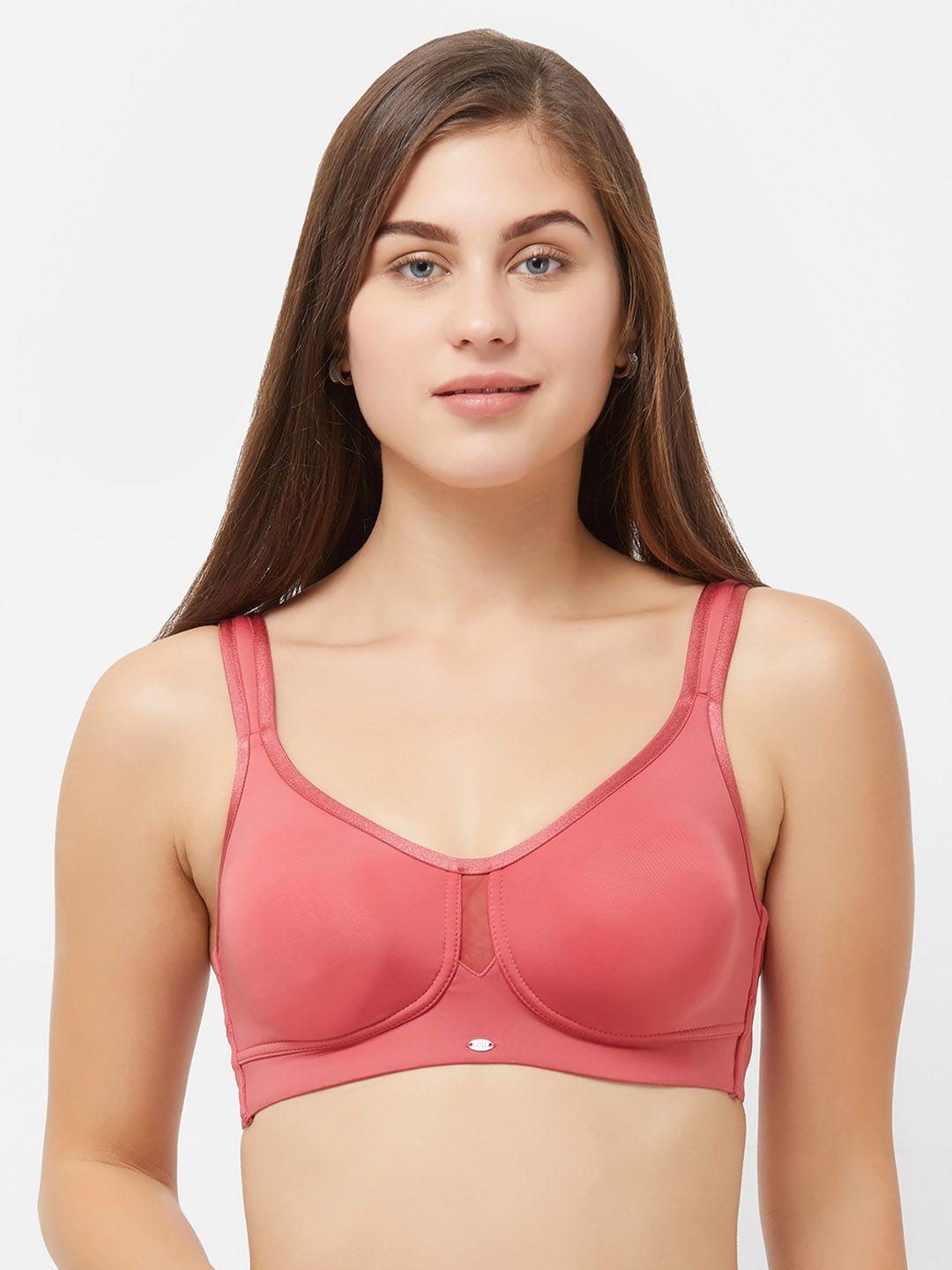 soie red solid non-wired non padded minimizer bra cb-328claret