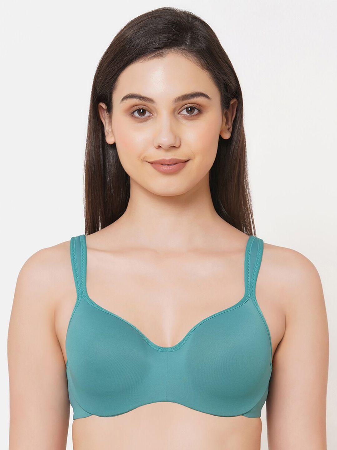 soie teal blue underwired lightly padded bra cb-130teal