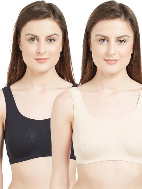 soie black & skin sports bra - pack of 2