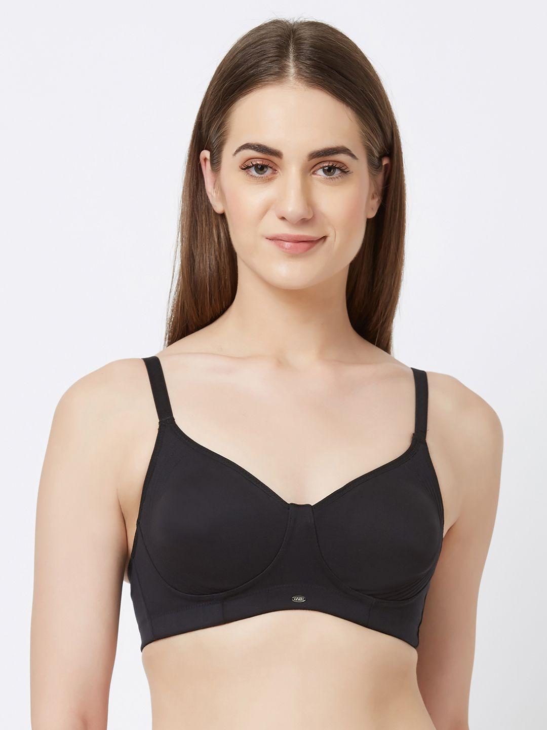 soie black solid non-wired non padded everyday bra cb-332black