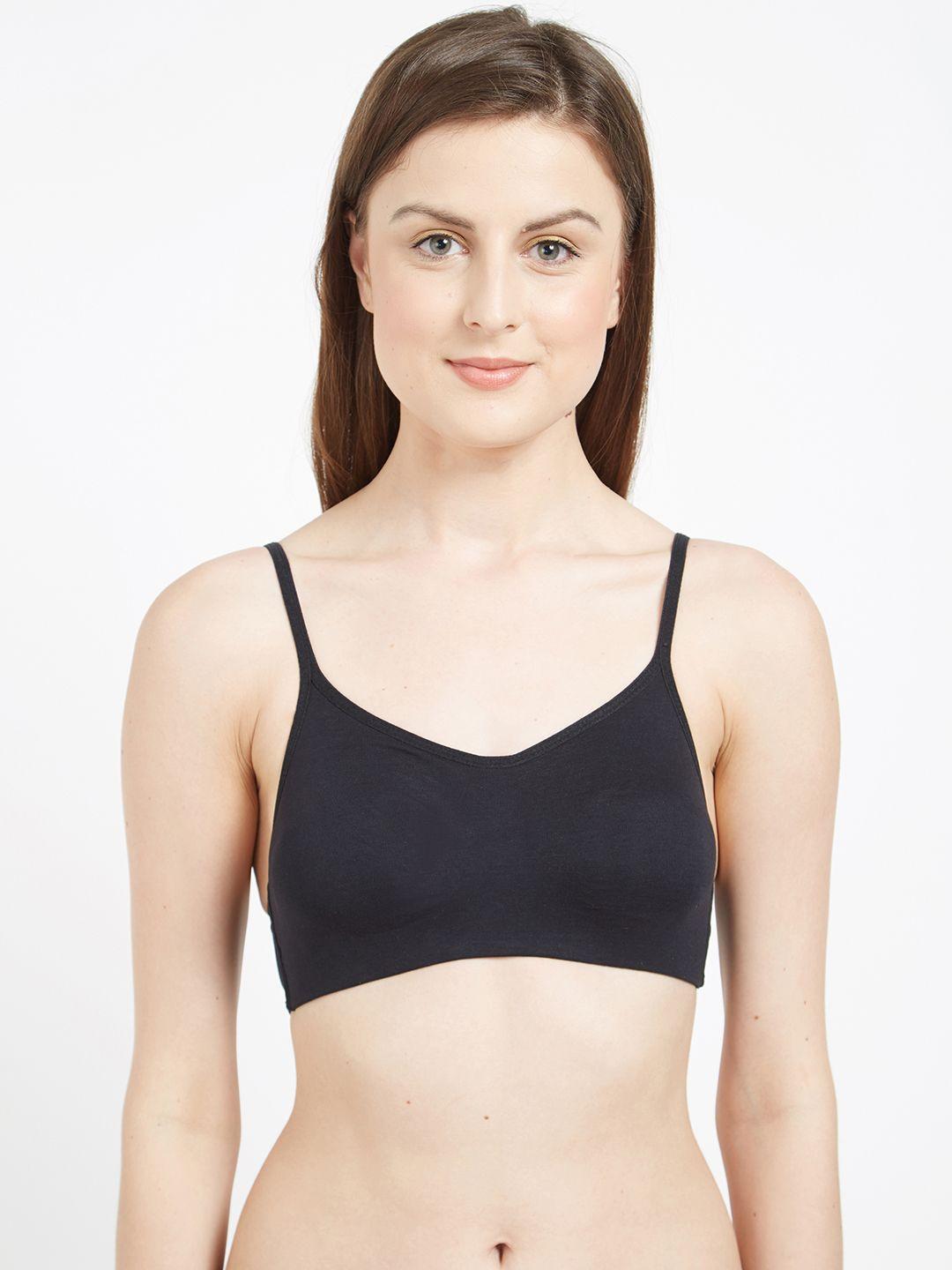 soie black solid non-wired non padded lounge bra bb-04black