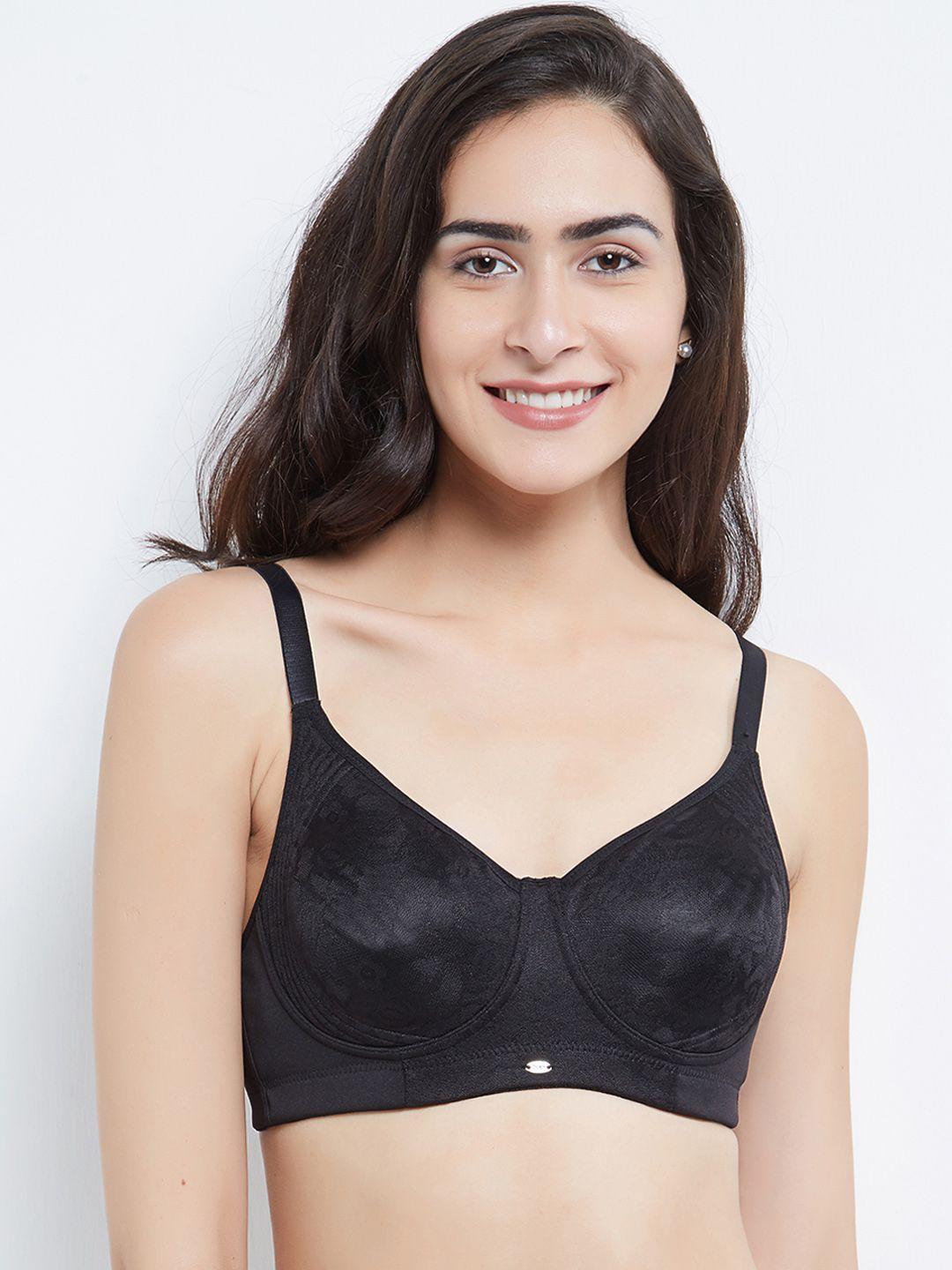 soie black solid non-wired non padded t-shirt bra cb-326black