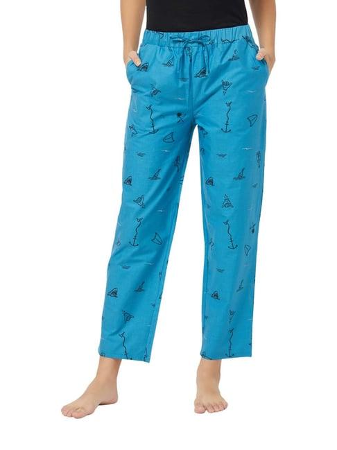 soie blue cotton printed pyjamas