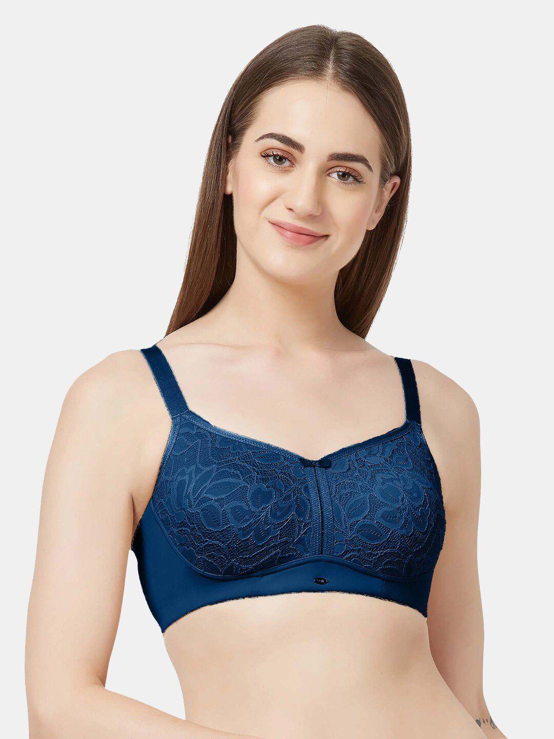 soie floral lace full coverage non padded everyday bra with all day comfort