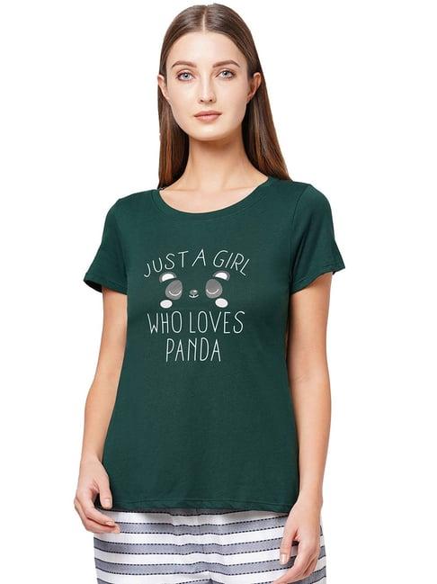 soie green printed t-shirt