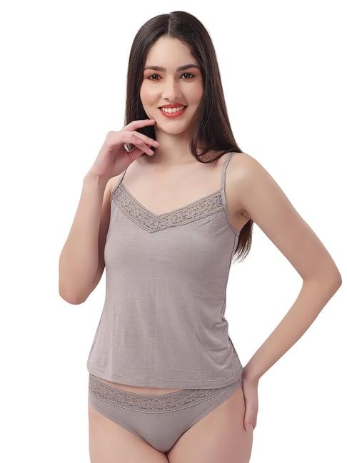 soie grey self design camisole