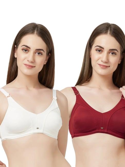 soie multicolor non wired non padded everyday bra (pack of 2)