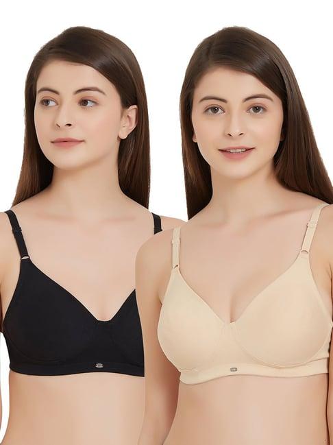 soie multicolor non wired non padded everyday bra (pack of 2)