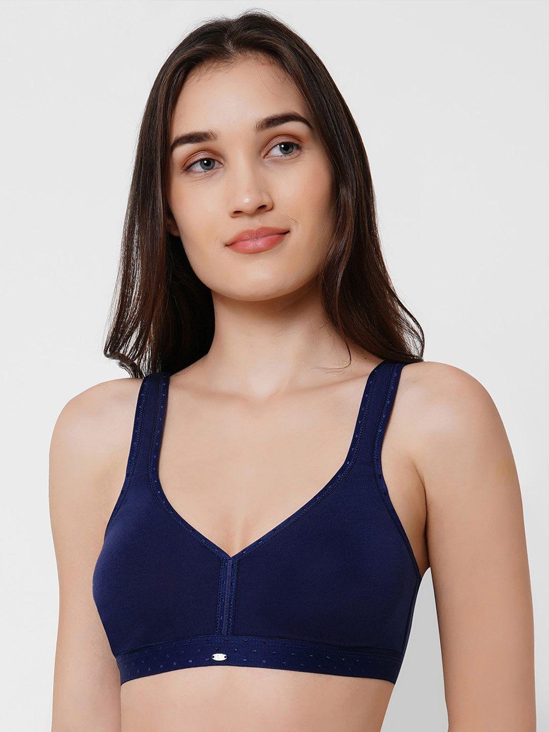 soie navy blue full coverage t-shirt bra