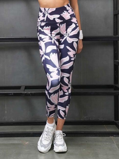 soie navy printed sports tights