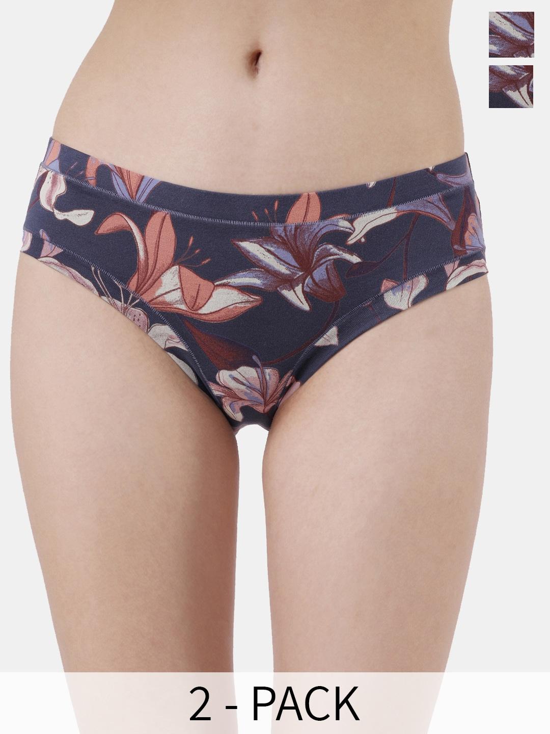 soie pack of 2 printed mid-rise hipster briefs 2ck-33pack 4