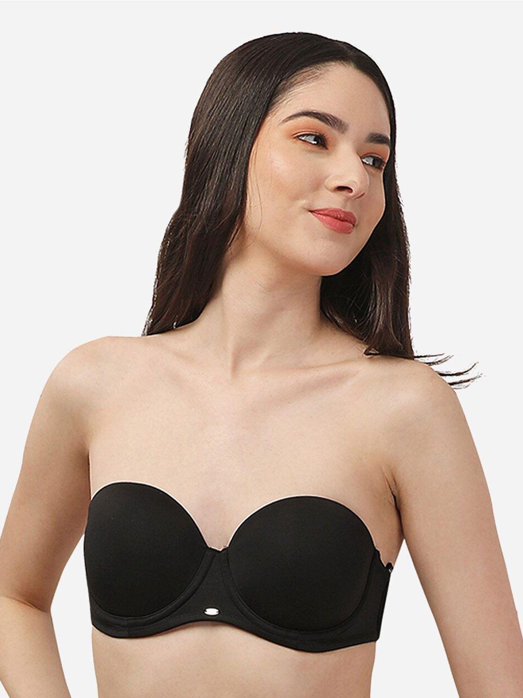 soie padded underwired multiway balconette bra with additonal transparent straps