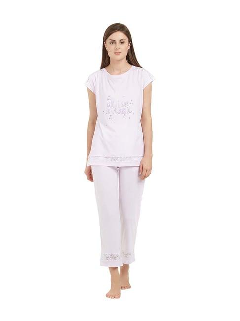soie pink cotton printed pyjama set