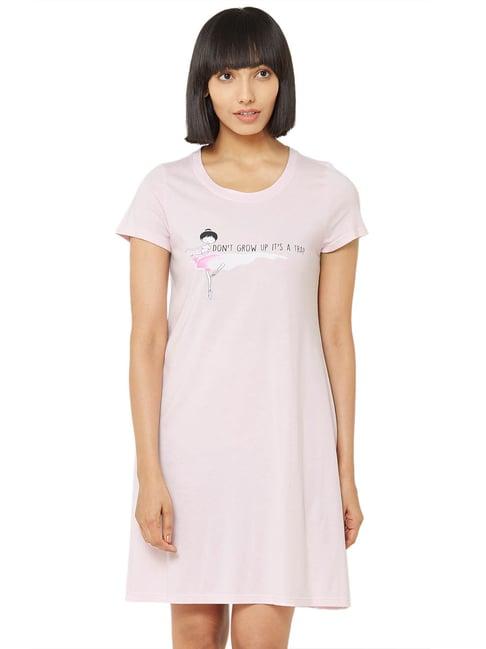 soie pink printed sleep shirt