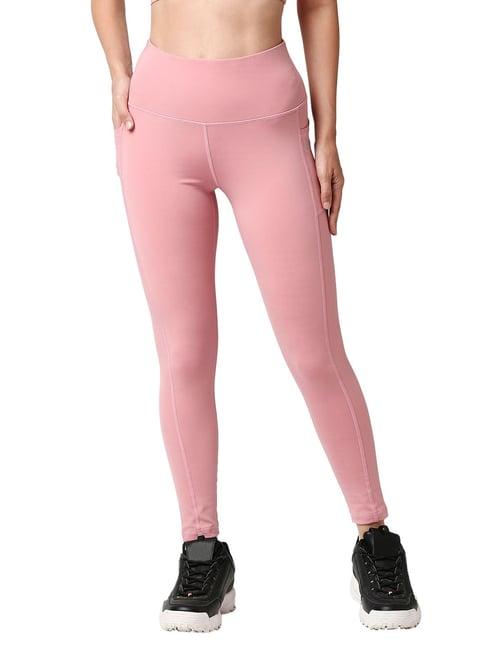 soie pink regular fit high rise tights