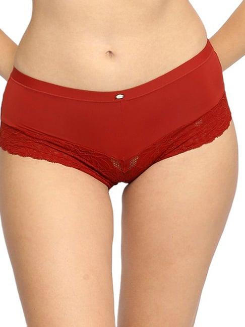 soie self design red bikni panty