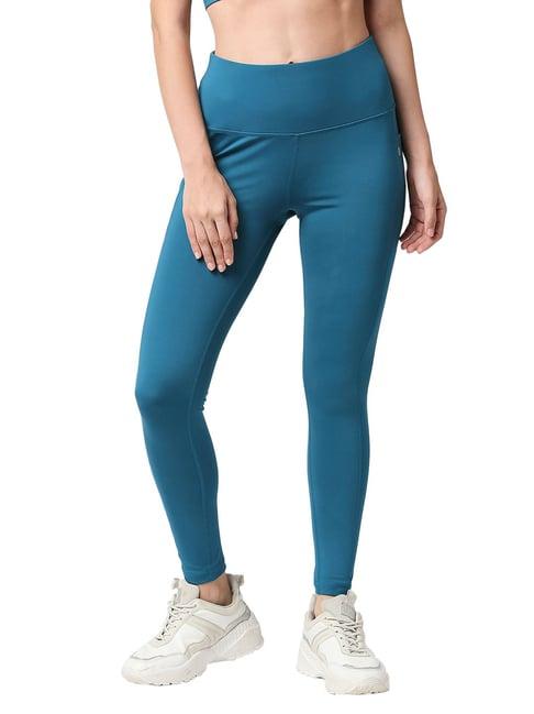 soie teal regular fit high rise tights