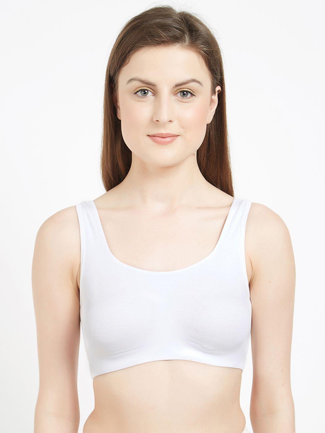 soie white solid non-wired non padded lounge bra bb-03white