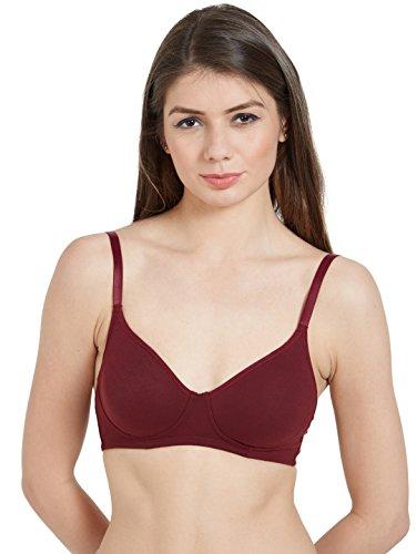 soie women's encircle cup pattern organic cotton everyday bra(maroon,36b)