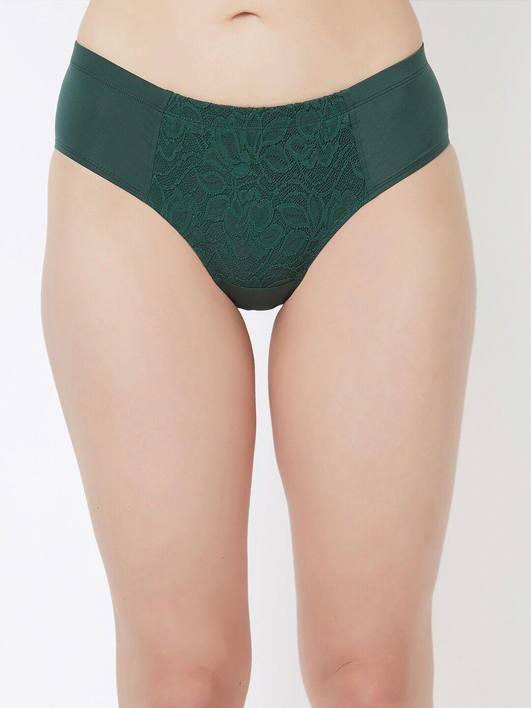 soie women green solid hipster briefs fp-1705