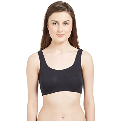 soie women non wired non padded full coverage low impact slip on sports bra, black, xl