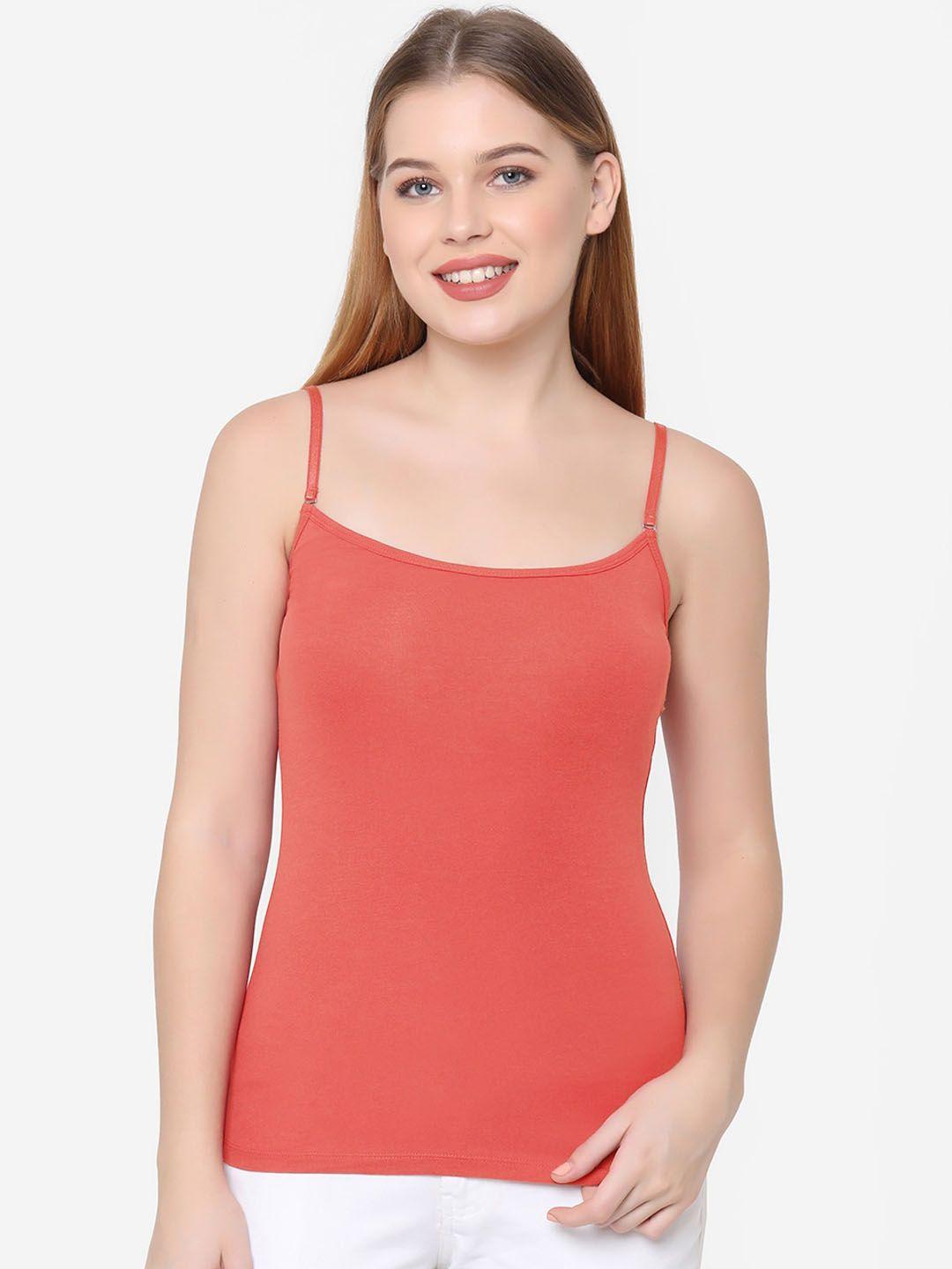 soie women orange solid camisole sc-7d orange