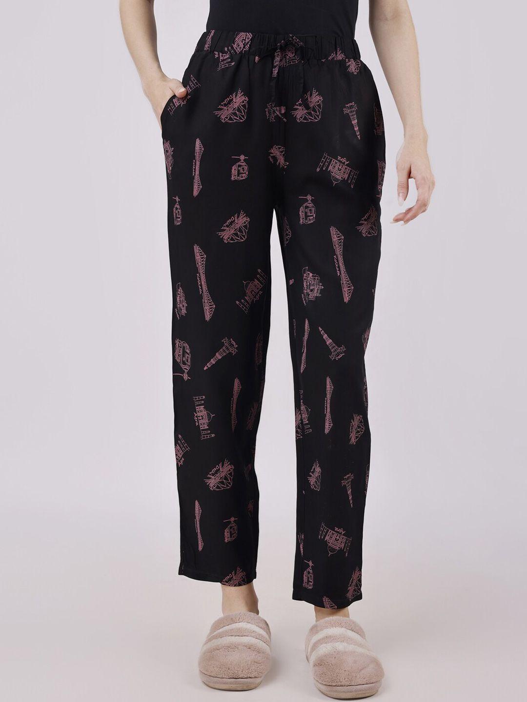 soie women printed straight lounge pants