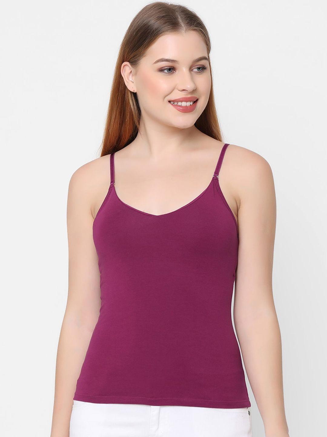 soie women purple solid camisole