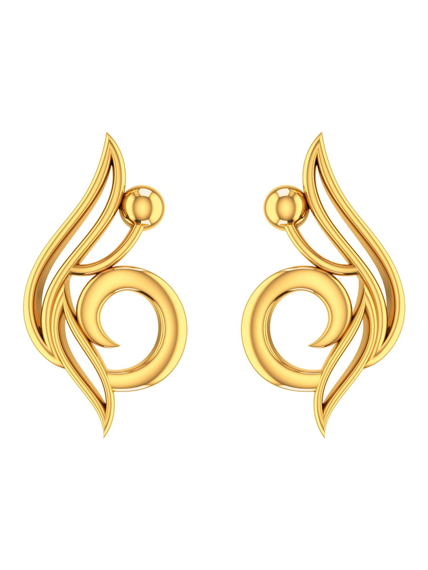 soiree stud gold earrings with gold screw