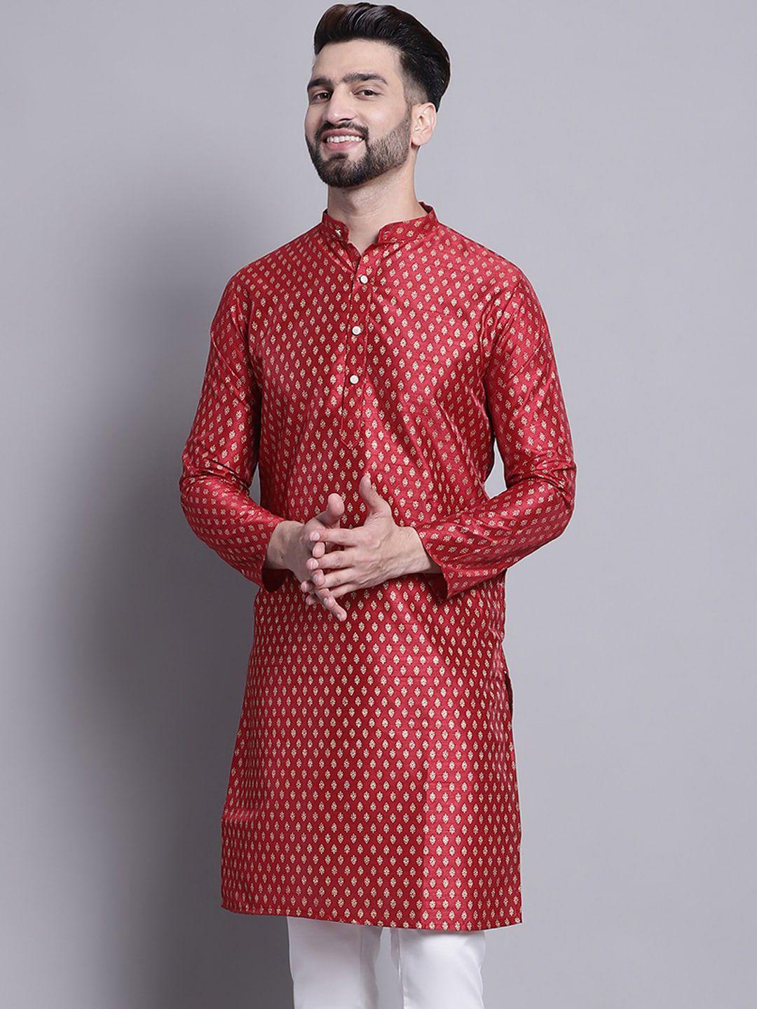 sojanya ethnic motifs printed mandarin collar straight kurta