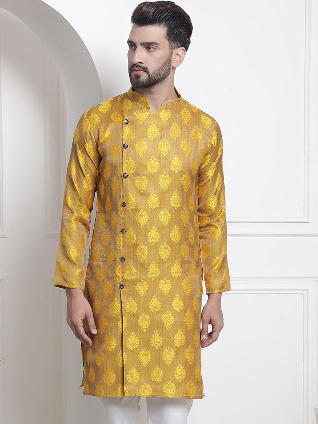 sojanya ethnic motifs woven design silk cotton kurta