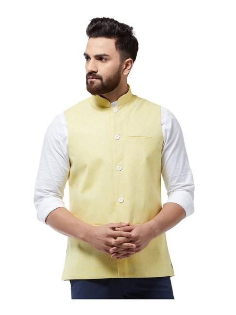 sojanya-lemon-textured-nehru-jacket