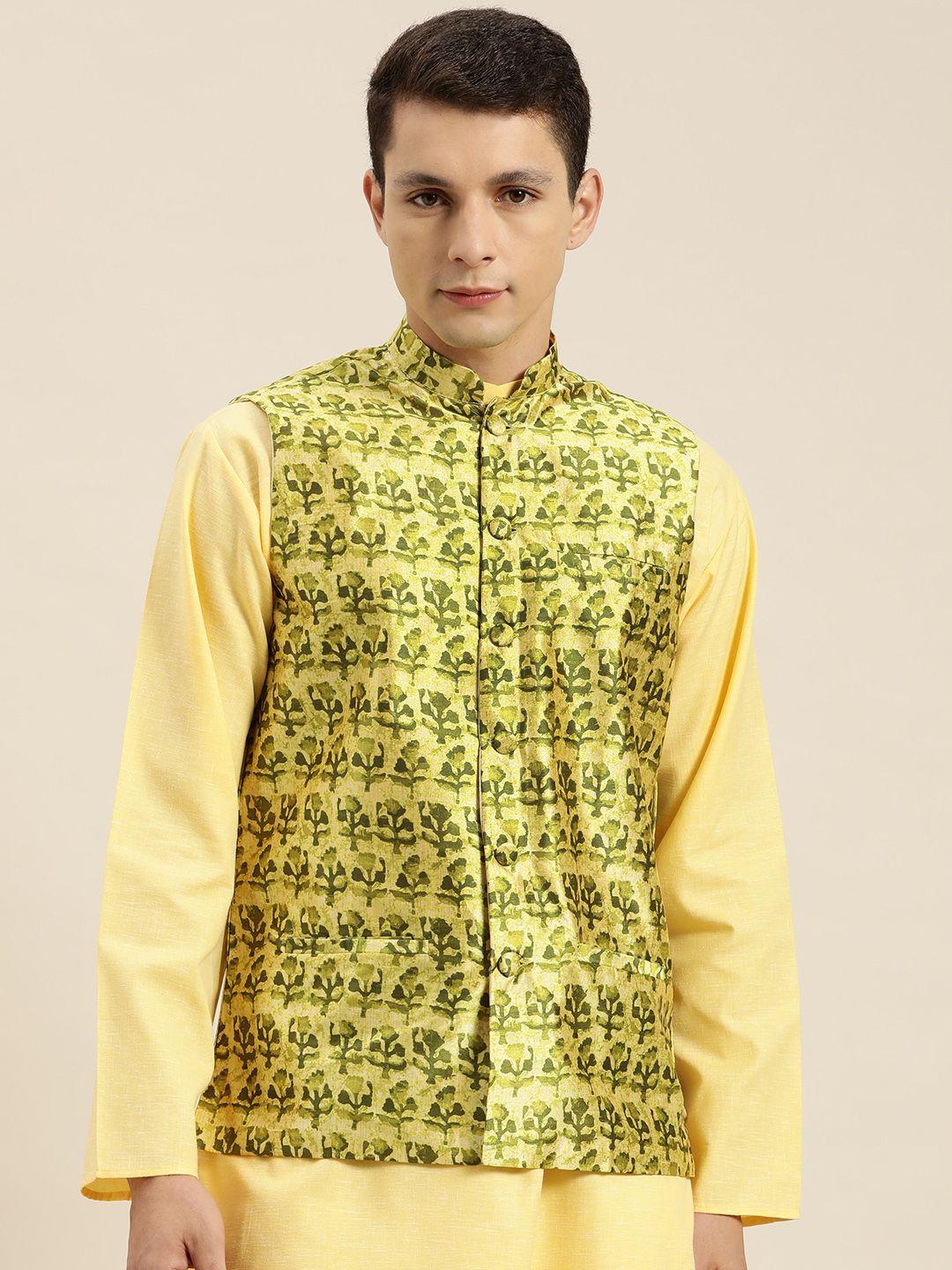 sojanya men printed nehru jacket