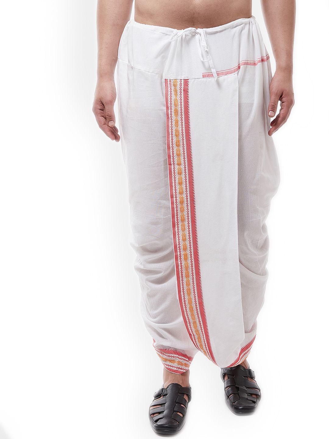 sojanya men white solid dhoti pants