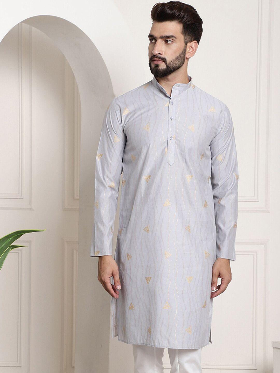 sojanya band collar ethnic motif printed kurta