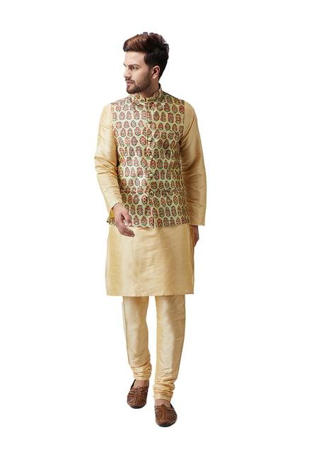 sojanya beige regular fit nehru jacket