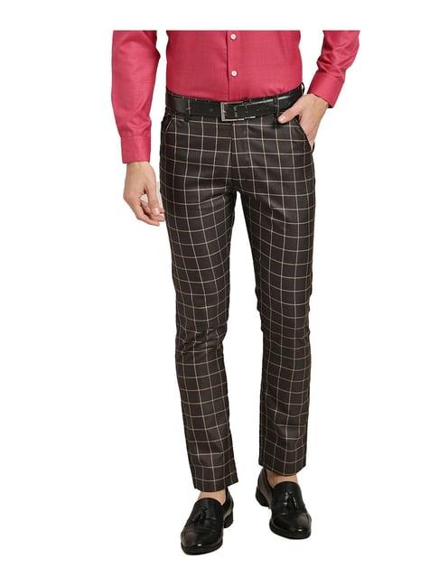 sojanya black & beige checks trousers