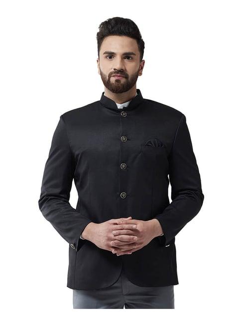 sojanya black regular fit blazer