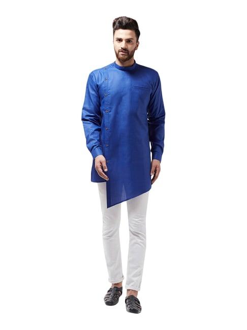 sojanya blue regular fit short kurta