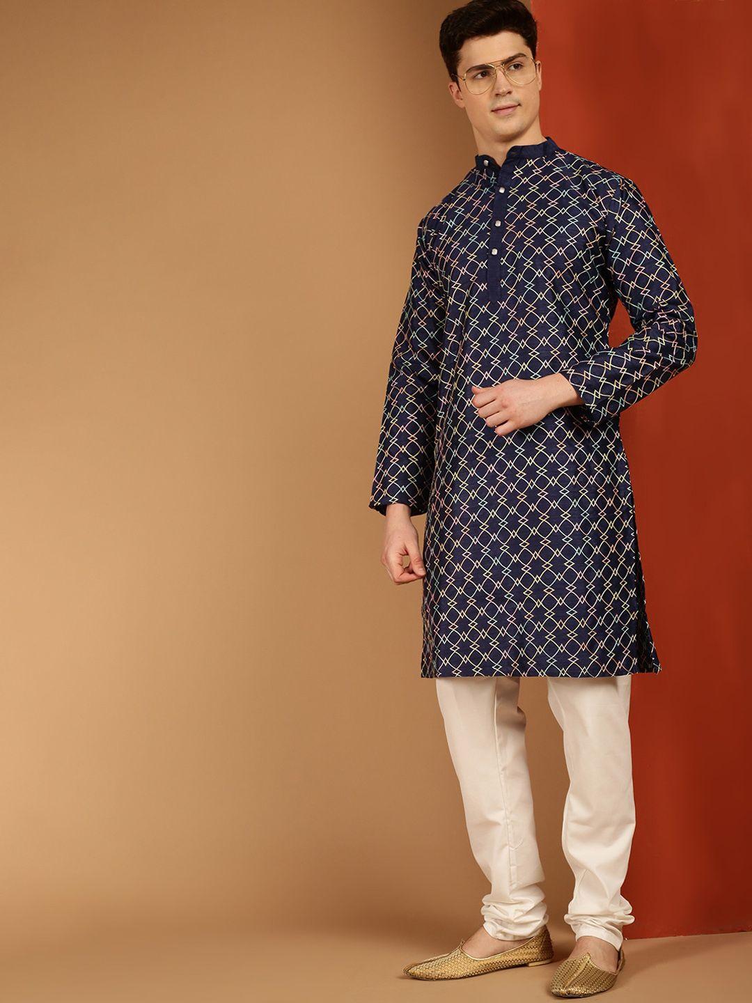 sojanya embroidered band collar kurta