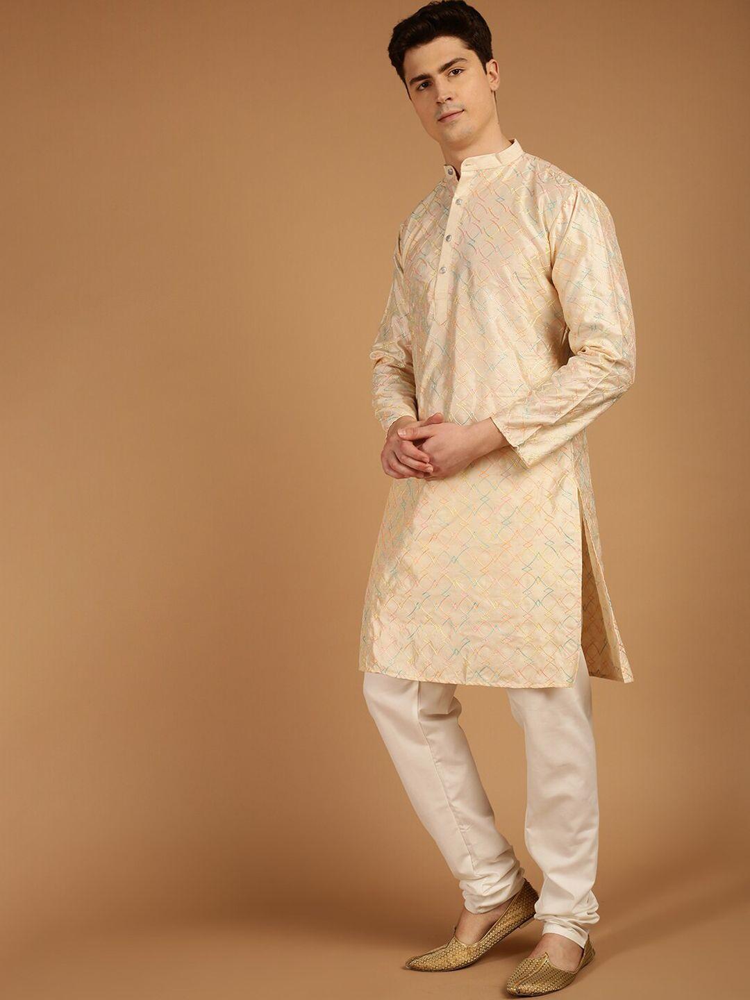 sojanya embroidered mandarin collar kurta