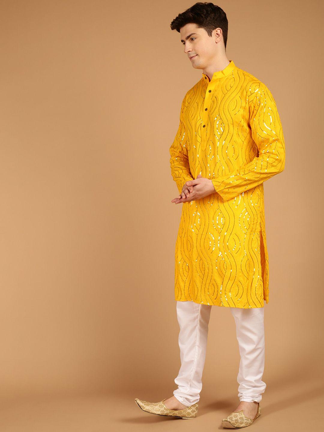 sojanya ethnic motifs embroidered sequined pure cotton kurta