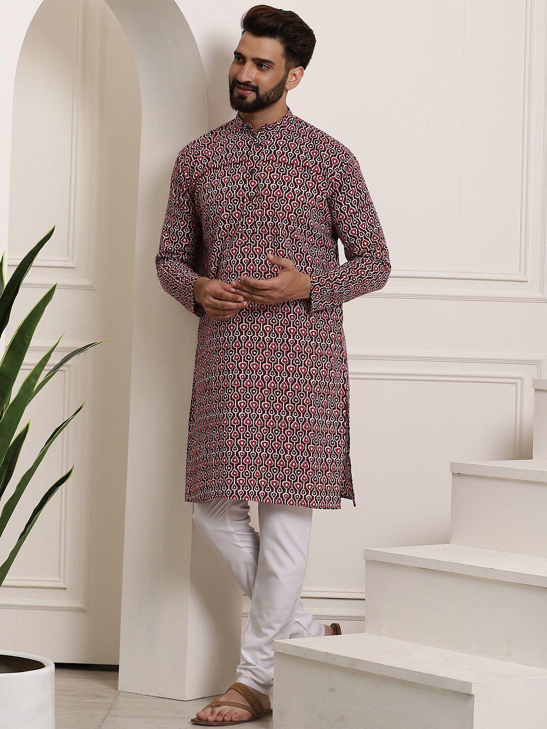 sojanya ethnic motifs printed pure cotton straight kurta with churidar