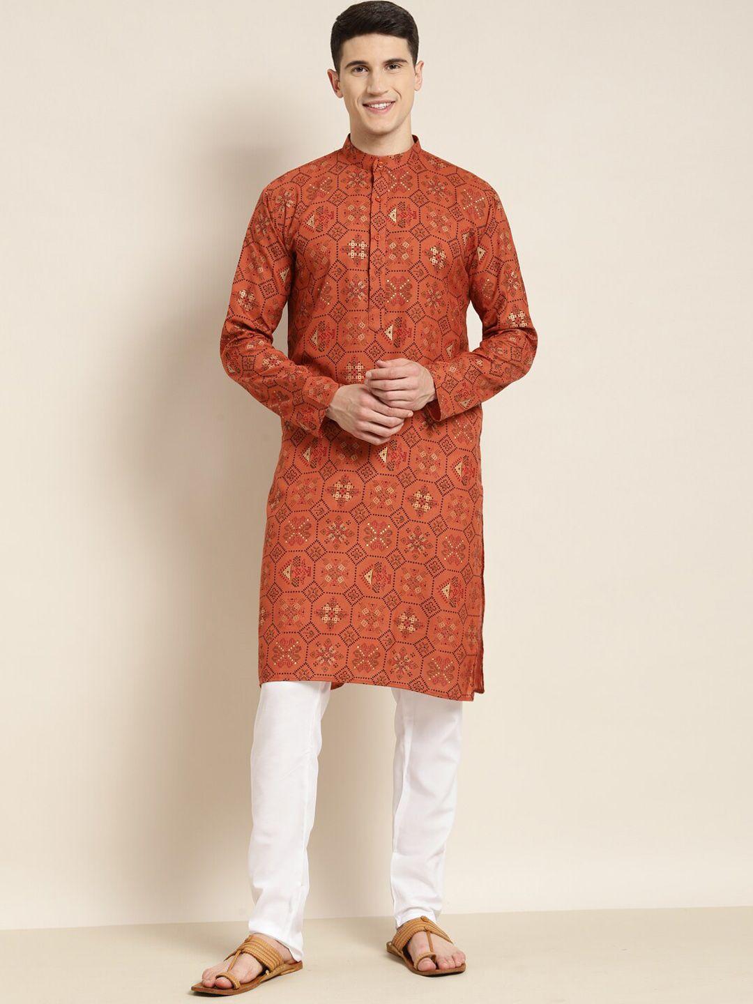 sojanya ethnic motifs printed straight kurta with pyjamas