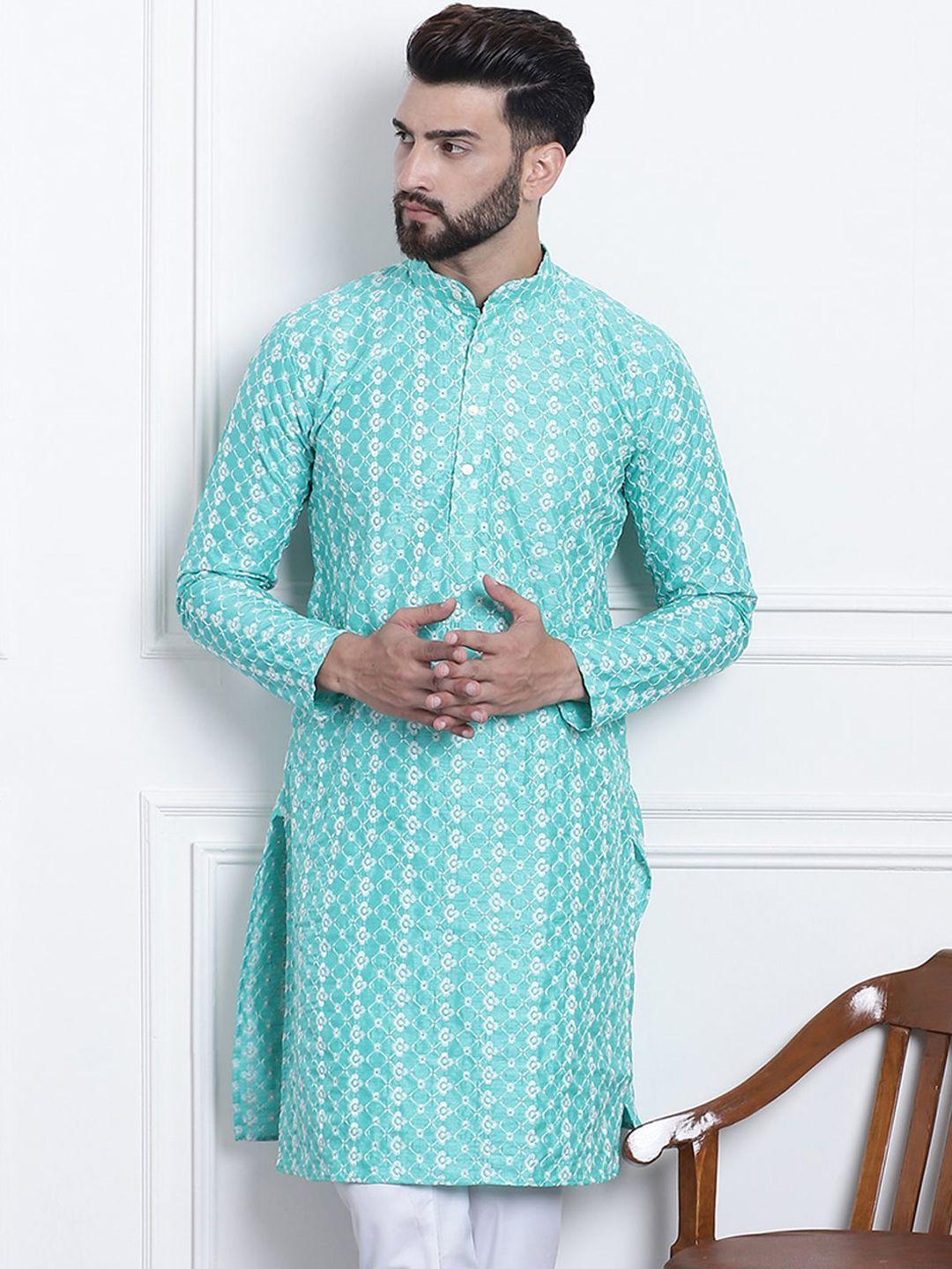 sojanya floral embroidered mandarin collar kurta